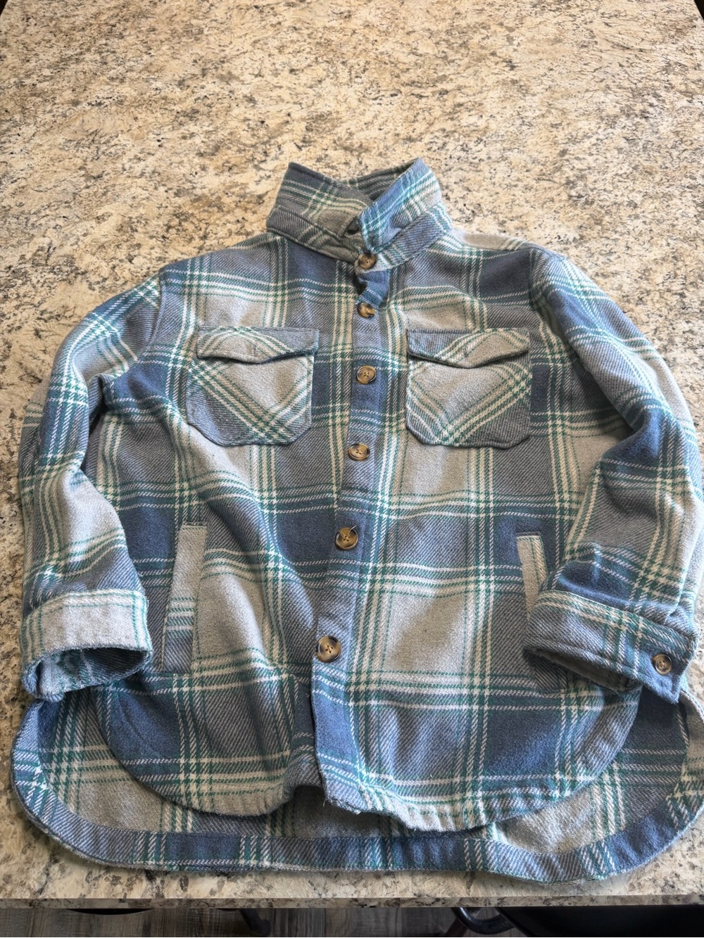 Unbranded Men's Blue & Gray Plaid Military Field Jacket